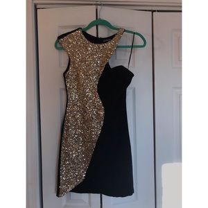 Black and gold formal dress